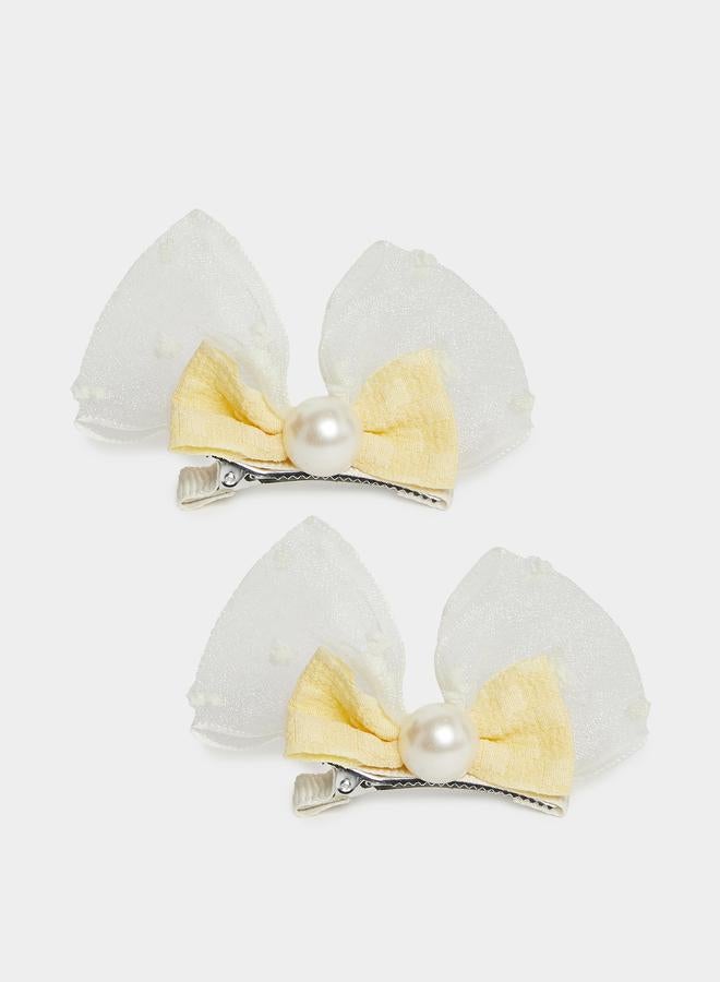 ستايلي مجموعة من 2 مشابك شعر بتصميم فيونكة - Image 3